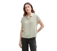 Denim Tom Tailor - Bluse aus Viskose vertical green white stripe - Gr. - S