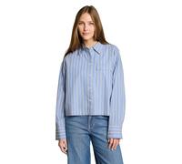 Denim Tom Tailor - Boxy Fit Hemdbluse aus Baumwolle blue white vertical stripe - Gr. - M