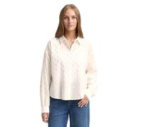 Tom Tailor Denim Relaxed Fit Langarmbluse aus Baumwoll-Mix in Beige Melange, Größe L