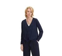 TOM TAILOR Denim Damen Bluse mit Knotendetail 1032766, 10668 - Sky Captain Blue, L