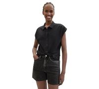 TOM TAILOR Denim Damen Blusentop mit Twist-Detail, deep black, XXL