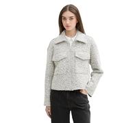 TOM TAILOR Denim Damen Boucle Jackemit Kragen,35878 - White Black Boucle, L