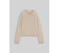 Cardigan TOM TAILOR DENIM, Damen, Gr. XL, atmosphere beige melange, Strick, Obermaterial: 50% Polyester, 24% Polyacryl, 20% Polyamid, 6% Alpaka, meliert, Basic, Rundhals, Strickjacken (94115130-XL) at