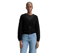 Tom Tailor Denim Relaxed Fit Strickjacke aus Baumwoll-Mix in Black, Größe XS