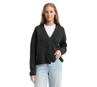 Tom Tailor Denim Regular Fit Strickjacke mit V-Ausschnitt in Anthrazit, Größe L