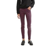 TOM TAILOR Denim Damen Coated NELA Extra Skinny Jeans in Leder-Optik, 36277 - Dark Wine Red Coated, 29/30