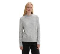 TOM TAILOR Denim Damen Cosy Strickpullover mit Rundhals, 10658 - Cement Grey Mélange, L