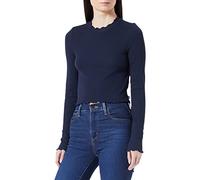 TOM TAILOR Denim Damen Cropped Langarmshirt 1032820, 10668 - Sky Captain Blue, L