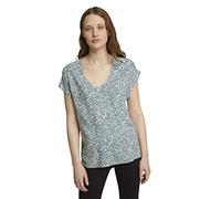 TOM TAILOR Denim Damen Gemusterte Kurzambluse 1024993, 26501 - Mineral Blue Flower Print, XXL