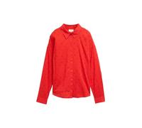 TOM TAILOR Denim Damen 1043137 Hemd-Bluse mit Knopfleiste und Struktur, 13745-Scarlet Red, Medium