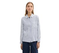 TOM TAILOR Denim Damen Hemd-Bluse mit Streifen,35949 - white blue stripe, M