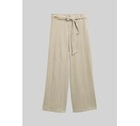 TOM TAILOR DENIM Damen High Waist Culotte Hose mit Bindegürtel, grün, Gestreift, Gr. S