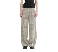 TOM TAILOR Denim Damen Hose mit weitem Bein & Bunddetail,35956 - beige Green Check, L