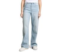 Weite Jeans TOM TAILOR DENIM "LINOU", Damen, Gr. L (40), Länge 32, blau (clean bleached blau denim), Denim/Jeans, Obermaterial: 43% Polyester, 33% Baumwolle, 22% Lyocell, 2% Elasthan, unifarben, weit 