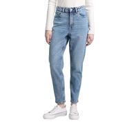 Mom-Jeans TOM TAILOR DENIM, Damen, Gr. 29, N-Gr, blau (used mid stone blau denim), Denim/Jeans, Obermaterial: 99% Baumwolle, 1% Elasthan, unifarben, skinny fit knöchelfrei, Jeans, im Five-Pocket Style