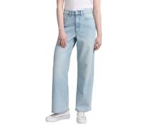 Weite Jeans TOM TAILOR DENIM "LINOU", Damen, Gr. XS (34), Länge 30, clean bleached blau denim, Denim/Jeans, Obermaterial: 43% Polyester, 33% Baumwolle, 22% Lyocell, 2% Elasthan, unifarben, modisch, we