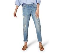 TOM TAILOR Denim Damen Jeans Hose Liva Slim Boyfriend Stretchdenim Blue Destroyed