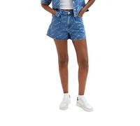 TOM TAILOR Denim Damen Jeans Shorts mit Muster 1035441, 31711 - Denim Laser Print, M
