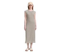 TOM TAILOR DENIM - Midi-Kleid mit Streifenmuster olive white stripe L