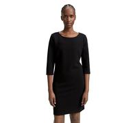 Shirtkleid TOM TAILOR DENIM, Damen, Gr. S (36), N-Gr, schwarz (deep schwarz), Jersey, Obermaterial: 54% Baumwolle, 44% Polyester, 2% Elasthan, modisch, körpernah kniefrei, Rundhals, 3/4-Ärmel, Kleider