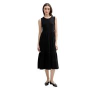 Denim Tom Tailor - Midi-Kleid mit Rippstruktur deep black - Gr. - S
