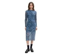 Midi-Meshkleid mit Blumenmuster blue flower print - Gr. - L