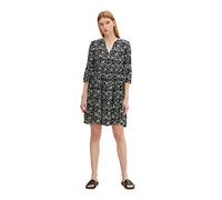 TOM TAILOR Denim Damen Kleid mit Volant 1033441, 30542 - Black Minimal Flower Print, L
