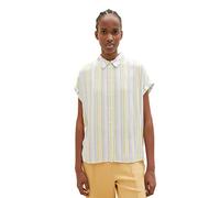 TOM TAILOR Denim Damen Kurzarm-Bluse mit Streifen 31111 - Multicolor Vertical Stripe XS