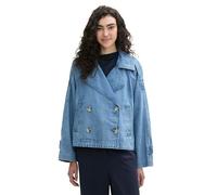 TOM TAILOR Denim Damen Kurze Trench Jeansjacke,10119 - Used Mid Stone Blue Denim, L