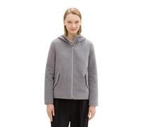 TOM TAILOR Denim Damen Kurzjacke mit Kapuze,33761 - Dark Grey Melange, M
