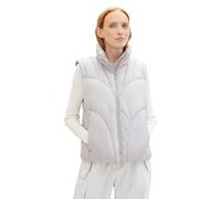 TOM TAILOR Denim Damen Lightweight Steppweste mit Stehkragen, 11074 - Silver Grey, M