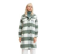 TOM TAILOR Denim Damen Long Overshirt mit Karomuster 1032677, 30267 - Green Beige Check, XL
