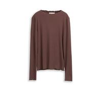 TOM TAILOR Denim Damen 1048344 Longsleeve T-Shirt, 38824-Soft Chocolate Brown, XS
