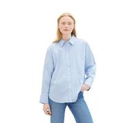 Tom Tailor Langarm Hemd Gestreift mit Kentkragen und Knopfleiste, Hellb... L