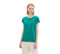 TOM TAILOR Denim Damen Loose Fit Basic T-Shirt aus Viskose, jade green, S