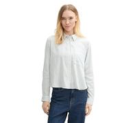 Denim Tom Tailor - Gestreifte Hemdbluse offwhite green vertical stripe - Gr. - XL