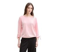 TOM TAILOR Denim Damen Loose Fit Longsleeve mit Streifen & Raffarm