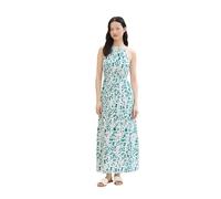 TOM TAILOR Denim Damen Maxi-Kleid mit Neckholder, abstract white dot print, XL
