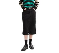 TOM TAILOR DENIM - Midi-Jeansrock mit Schlitz deep black M