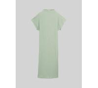 TOM TAILOR DENIM Damen Midi-Kleid mit Stehkragen, grün, Uni, Gr. M