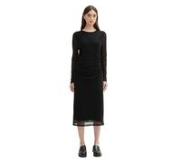 TOM TAILOR Denim Damen Midi Mesh Kleid mit Glitzer-Effekt, 36624 - Black Lurex, XL