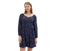 Tom Tailor Denim Damen Mini-Kleid mit Muster, 34682 - Navy Blue Heart Print, L