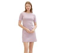 TOM TAILOR Denim Damen Mini-Kleid mit Rippstruktur & Streifen, 34684 - Blue Red White Stripe, M