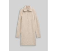 Denim Tom Tailor - Mini-Kleid mit Troyer-Kragen cosy beige melange - Gr. - L