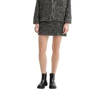 TOM TAILOR Denim Damen Mini Rock mit Schlitzen, 36771 - Salt and Pepper Boucle, M