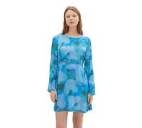 TOM TAILOR Denim Damen Minikleid mit Muster, 34598 - Blue Mint Watercolor Print, XXL