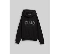 Denim Tom Tailor - Oversize Hoodie Sweatshirt mit Glitzer-Applikation deep black - Gr. - XS