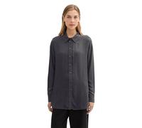 TOM TAILOR Denim Damen Oversized Bluse mit Knopfleiste,10522 - Shale Grey Melange, XXL