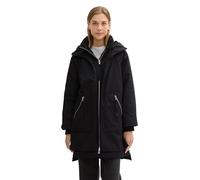 TOM TAILOR Denim Damen Parka mit Teddyfell in der Kapuze, 14482 - Deep Black, M