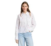 Denim Tom Tailor - Boxy Fit Hemdbluse mit Stickereien white red heart embroidery - Gr. - XXL